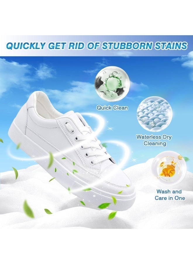 مجموعة منظف الأحذية بالرغوة 200 ملل – منظف الأحذية الرياضية متعدد الاستخدامات للأحذية البيضاء والجلد والمطاط والصنادل – رغوة التنظيف الجاف بدون ماء مع فرشاة واسفنجة ومنشفة – مزيل البقع للأوساخ والرائحات الكريهة والخدوش – مجموعة العناية بالحذية المحمولة - Image 3